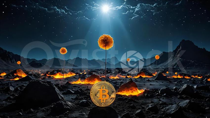 A Bit Coin Is In The Middle Of A Desert